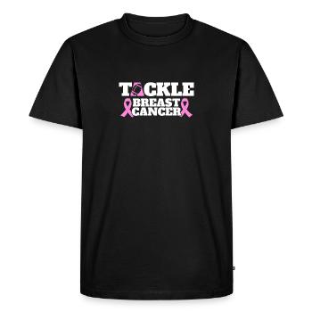 Sensibilisation Au cancer du sein S’attaquer au cancer du sein - T-shirt Premium bio Homme - noir - Devant - Nico (187cm)