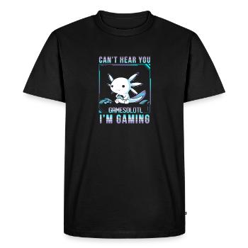 Axolotl Gaming salamandre mignonne en tant que garçons joueurs Drôle - T-shirt Premium bio Homme - noir - Devant - Nico (187cm)
