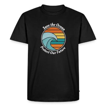 Sauvez l’océan - T-shirt Premium bio Homme - noir - Devant - Nico (187cm)