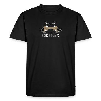 GOOSE Bumps Funny Pun - Men's Premium Organic T-Shirt - black - Front - Nico (187cm)