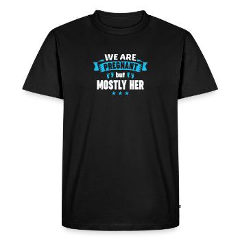 Nous sommes enceintes mais surtout sa naissance au ventre - T-shirt Premium bio Homme - noir - Devant - Nico (187cm)