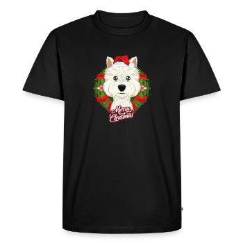 Joyeux Noël West Highland Terrier - T-shirt Premium bio Homme - noir - Devant - Nico (187cm)