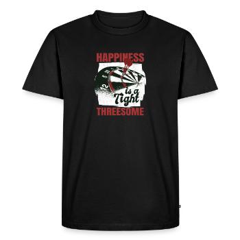 Happiness Is A Tight Threesome Dart Player Dart - Men's Premium Organic T-Shirt - black - Front - Nico (187cm)