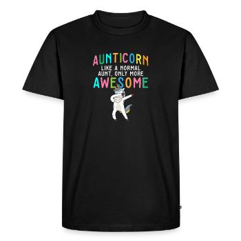 Tante Licorne Aunticorn comme une tante normale seulement - T-shirt Premium bio Homme - noir - Devant - Nico (187cm)