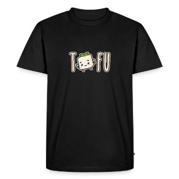 Tofu Funny Sustainable Soy Vegetarian Vegan - Men's Premium Organic T-Shirt - black - Front - Nico (187cm)