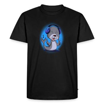 Amateur de musique I Casque DJ I Mignon Sceau - T-shirt Premium bio Homme - noir - Devant - Nico (187cm)