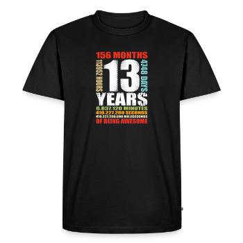 13th Birthday 13 Year Old Boys Girls Shirt - Men's Premium Organic T-Shirt - black - Front - Nico (187cm)