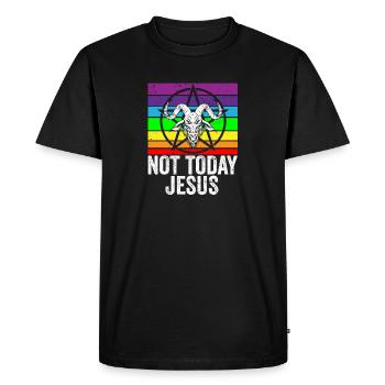 Satanisme I Sataniste I Satan Chèvre Arc-en-ciel Je ne le suis pas - T-shirt Premium bio Homme - noir - Devant - Nico (187cm)