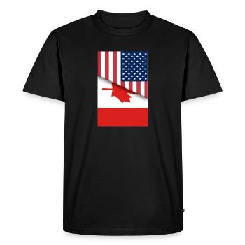 États-Unis Canada Drapeau canadien Double citoyenneté américaine - T-shirt Premium bio Homme - noir - Devant - Nico (187cm)