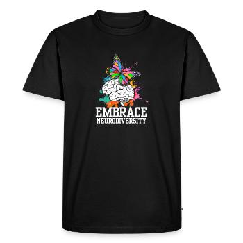 Sensibilisation à l’autisme I TDAH I TSA J’embrasse - T-shirt Premium bio Homme - noir - Devant - Nico (187cm)