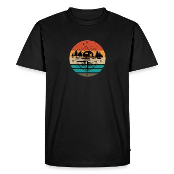 Caravan Camping Fun Camping - Men's Premium Organic T-Shirt - black - Front - Nico (187cm)