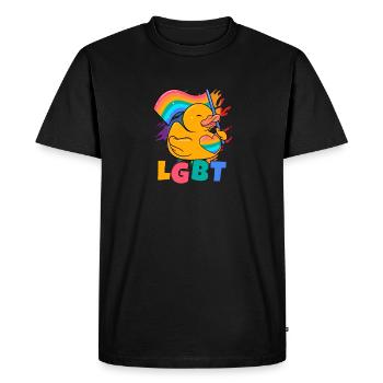 LGBT Bath Duckie Gay Pride Human Rights Lesbian Ru - Men's Premium Organic T-Shirt - black - Front - Nico (187cm)