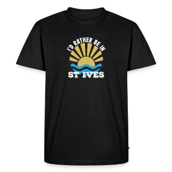 St Ives - Cornouailles - Je préfère être à St Ives - T-shirt Premium bio Homme - noir - Devant - Nico (187cm)