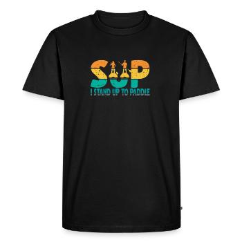 Je tiens tête à Paddle. Stand up Paddle - T-shirt Premium bio Homme - noir - Devant - Nico (187cm)