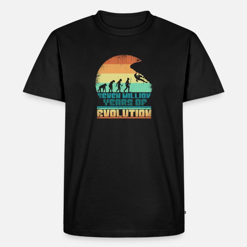 Kletterer Klettern Bouldern Evolution 005-144 - Männer Premium Bio T-Shirt - Schwarz