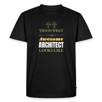 Architecte - T-shirt Premium bio Homme - noir - Devant - Nico (187cm)