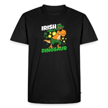 Irish I Was A Dinosaur Dino St Patricks Day Toddle - Men's Premium Organic T-Shirt - black - Front - Nico (187cm)