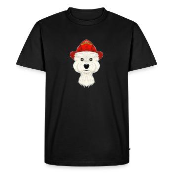 Pompier West Highland Terrier Canine I - T-shirt Premium bio Homme - noir - Devant - Nico (187cm)
