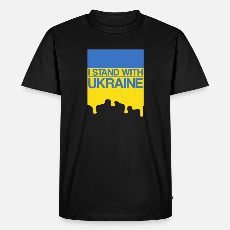 Io sto con l'Ucraina con il sostegno ucraino Ucraina Ucraina - Maglietta ecologica premium da uomo - nero