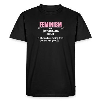 Définition du féminisme Droits des femmes sans restriction - T-shirt Premium bio Homme - noir - Devant - Nico (187cm)