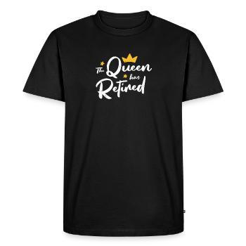 La reine a pris sa retraite sarcastique - T-shirt Premium bio Homme - noir - Devant - Nico (187cm)
