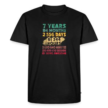 7e anniversaire 7 ans d’être génial - T-shirt Premium bio Homme - noir - Devant - Nico (187cm)
