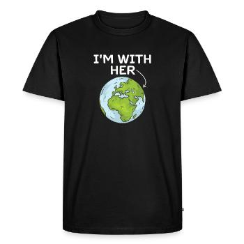 I'm With Her Earth Environment Awareness Earth Day - T-shirt Premium bio Homme - noir - Devant - Nico (187cm)