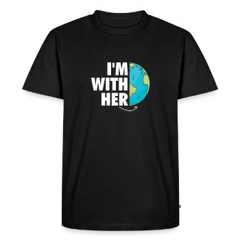 I'm With Her Earth Environment Awareness Earth Day - T-shirt Premium bio Homme - noir - Devant - Nico (187cm)