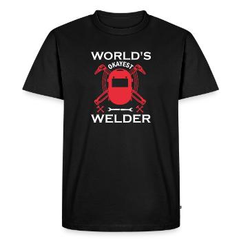 Soudeur le plus correct du monde 01 - T-shirt Premium bio Homme - noir - Devant - Nico (187cm)