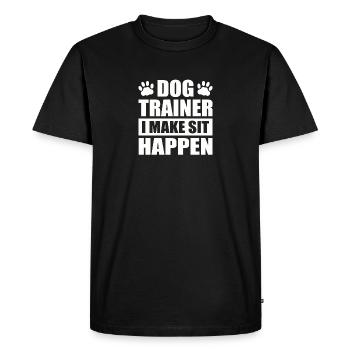 Dog Trainer I Make Sit Happen Dog Paw Upbringing - Men's Premium Organic T-Shirt - black - Front - Nico (187cm)