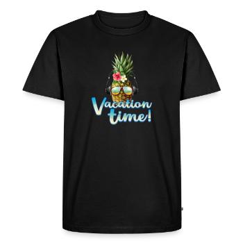 Temps de vacances - Temps de vacances - Ananas - T-shirt Premium bio Homme - noir - Devant - Nico (187cm)