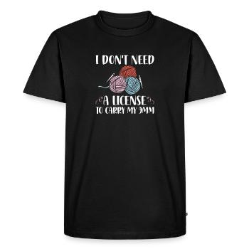 I Don't Need A License To Carry My 9mm Funny - T-shirt Premium bio Homme - noir - Devant - Nico (187cm)