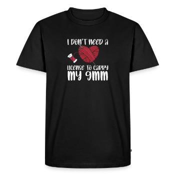 I Don't Need A License To Carry My 9mm Funny - T-shirt Premium bio Homme - noir - Devant - Nico (187cm)