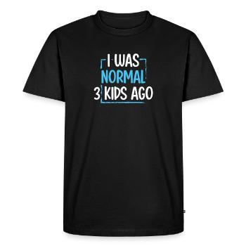 Maman vie J’étais normal trois enfants avant drôle - T-shirt Premium bio Homme - noir - Devant - Nico (187cm)