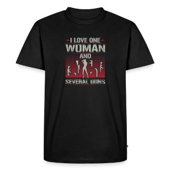 I Love One Woman And Several Guns - T-shirt Premium bio Homme - noir - Devant - Nico (187cm)