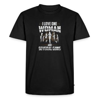 I Love One Woman And Several Guns - T-shirt Premium bio Homme - noir - Devant - Nico (187cm)