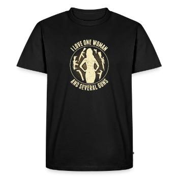 I Love One Woman And Several Guns - T-shirt Premium bio Homme - noir - Devant - Nico (187cm)