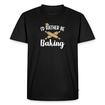 I'd Rather Be Baking Funny Cooks Bakers - T-shirt Premium bio Homme - noir - Devant - Nico (187cm)