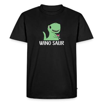 Winosaurus Dinosaur Wine Drinking Winosaur Wine - Men's Premium Organic T-Shirt - black - Front - Nico (187cm)