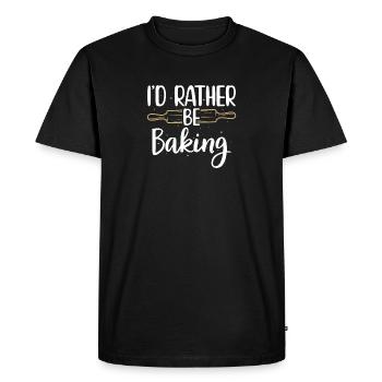 I'd Rather Be Baking Funny Cooks Bakers - T-shirt Premium bio Homme - noir - Devant - Nico (187cm)