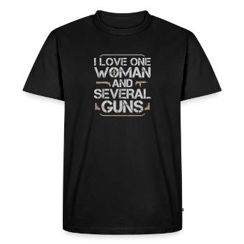 I Love One Woman And Several Guns - T-shirt Premium bio Homme - noir - Devant - Nico (187cm)