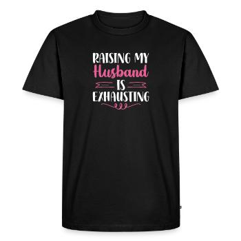 Raising My Husband Is Exhausting Leopard Messy - T-shirt Premium bio Homme - noir - Devant - Nico (187cm)