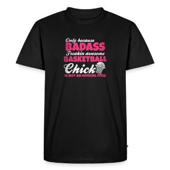Maillot de basketball fille fille cadeau sport équipe - T-shirt Premium bio Homme - noir - Devant - Nico (187cm)