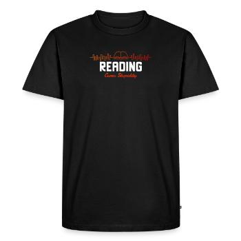 Lecture Cures Stupidity Book Heartbeat - T-shirt Premium bio Homme - noir - Devant - Nico (187cm)