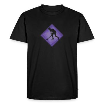 Hockey sur gazon Bâton Hockey sur gazon - T-shirt Premium bio Homme - noir - Devant - Nico (187cm)