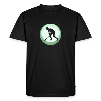 Bâton de hockey sur gazon Hockey en salle - T-shirt Premium bio Homme - noir - Devant - Nico (187cm)