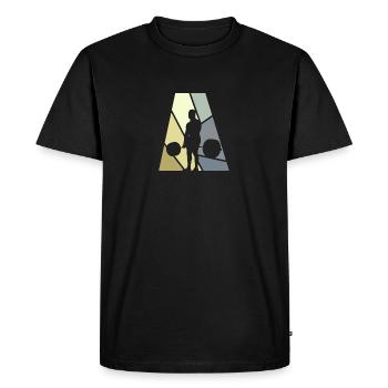 Gymnase d’haltérophilie - T-shirt Premium bio Homme - noir - Devant - Nico (187cm)