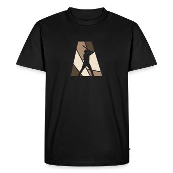 Joueur de baseball receveur au bâton - T-shirt Premium bio Homme - noir - Devant - Nico (187cm)