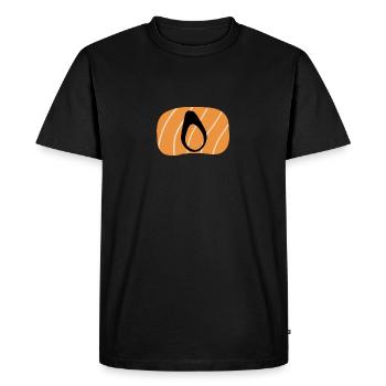 Toast végétalien à l’avocat Foodie - T-shirt Premium bio Homme - noir - Devant - Nico (187cm)