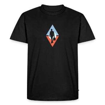 Échange d’affaires avec banquier - T-shirt Premium bio Homme - noir - Devant - Nico (187cm)